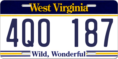 WV license plate 4QO187