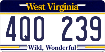 WV license plate 4QO239