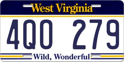 WV license plate 4QO279