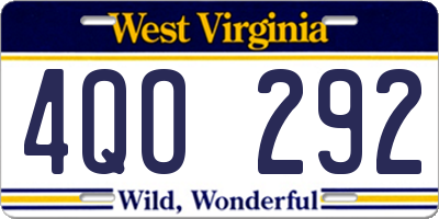 WV license plate 4QO292