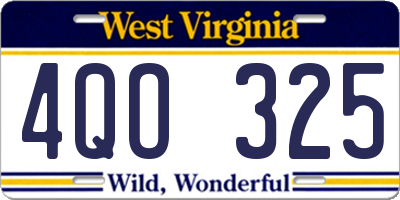 WV license plate 4QO325