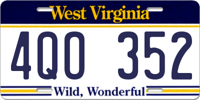 WV license plate 4QO352