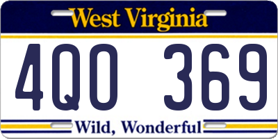 WV license plate 4QO369