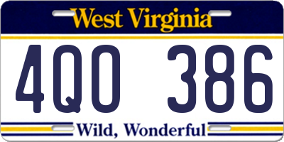 WV license plate 4QO386