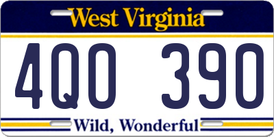 WV license plate 4QO390