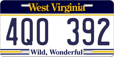 WV license plate 4QO392