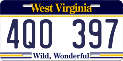 WV license plate 4QO397