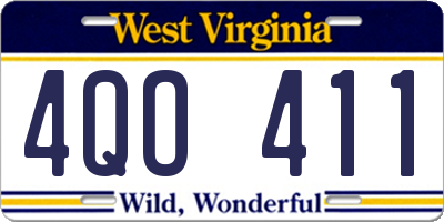 WV license plate 4QO411