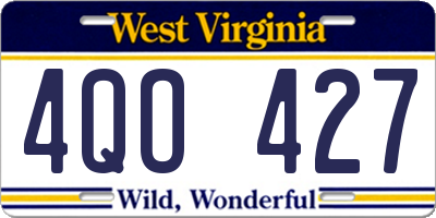 WV license plate 4QO427