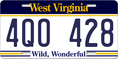 WV license plate 4QO428