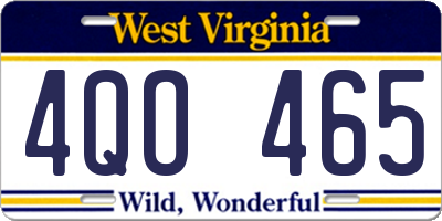 WV license plate 4QO465