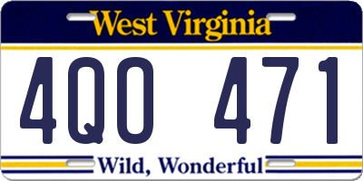 WV license plate 4QO471