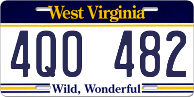 WV license plate 4QO482