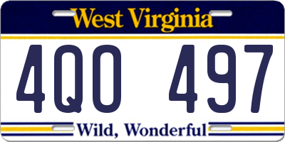 WV license plate 4QO497