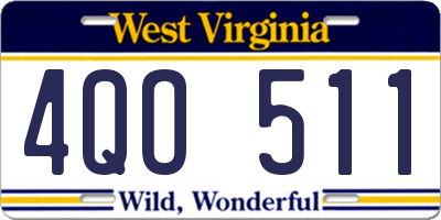 WV license plate 4QO511