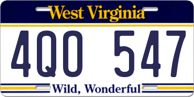 WV license plate 4QO547