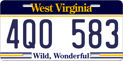 WV license plate 4QO583