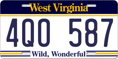 WV license plate 4QO587