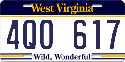 WV license plate 4QO617