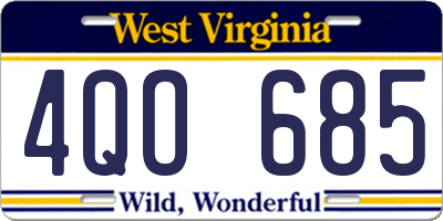 WV license plate 4QO685