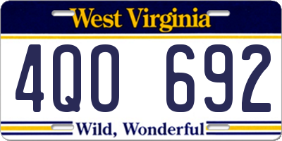 WV license plate 4QO692