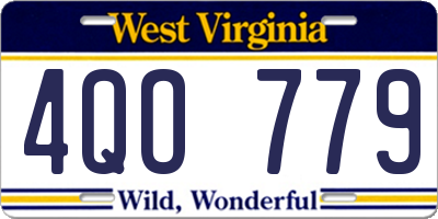 WV license plate 4QO779