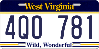 WV license plate 4QO781