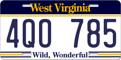 WV license plate 4QO785
