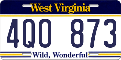 WV license plate 4QO873
