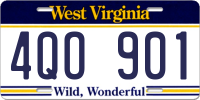 WV license plate 4QO901