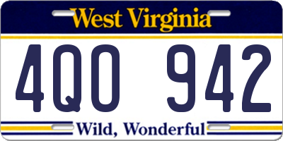WV license plate 4QO942