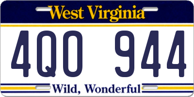 WV license plate 4QO944