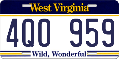 WV license plate 4QO959