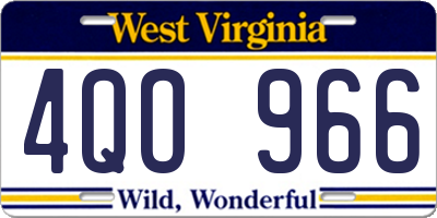 WV license plate 4QO966