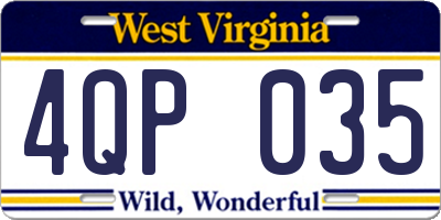 WV license plate 4QP035