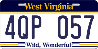 WV license plate 4QP057