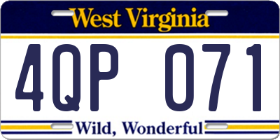 WV license plate 4QP071
