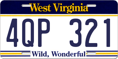 WV license plate 4QP321