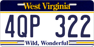 WV license plate 4QP322