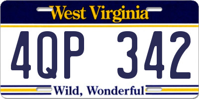 WV license plate 4QP342
