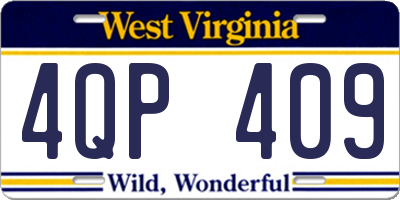 WV license plate 4QP409