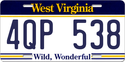 WV license plate 4QP538