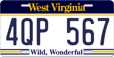 WV license plate 4QP567