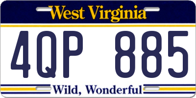 WV license plate 4QP885