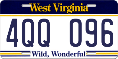 WV license plate 4QQ096