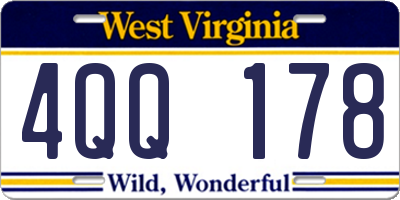 WV license plate 4QQ178