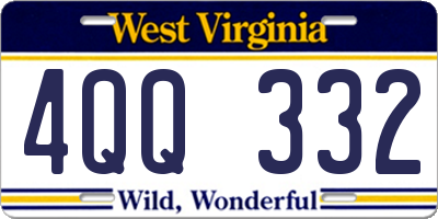 WV license plate 4QQ332