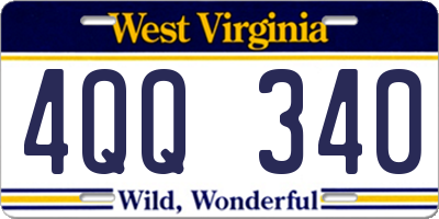 WV license plate 4QQ340
