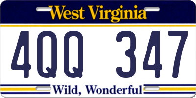 WV license plate 4QQ347