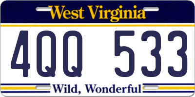 WV license plate 4QQ533